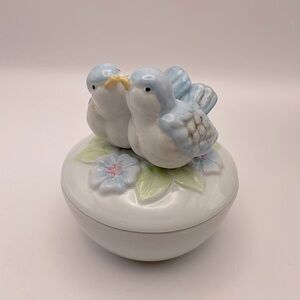 Blue Birds/Love Birds Ceramic 2 pc. Trinket Dish. Store  Rings, Jewelry, etc.